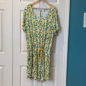 # XL Lemon Print Women's Shorts Romper